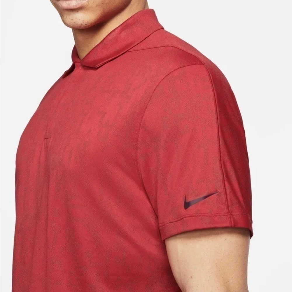 Nike Men’S Tiger Woods Dri-Fit Novelty Golf Polo Shirt SS22, Team Red, 2XL NWT - Picture 7 of 8